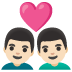 👨🏻‍❤️‍👨🏻 couple with heart: man, man, light skin tone display on Google